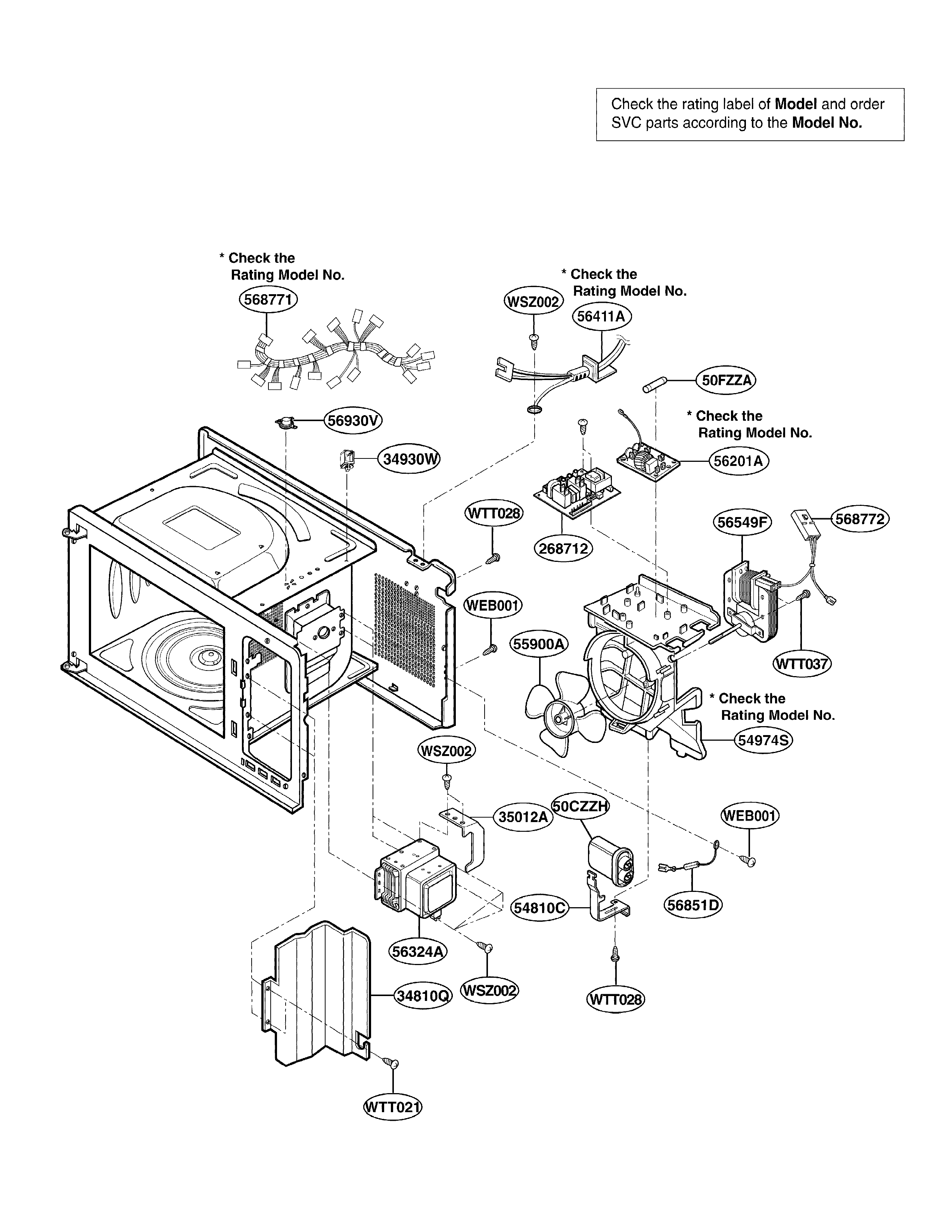 LG LCRM1240SB01 oven interior parts (ii) diagram
