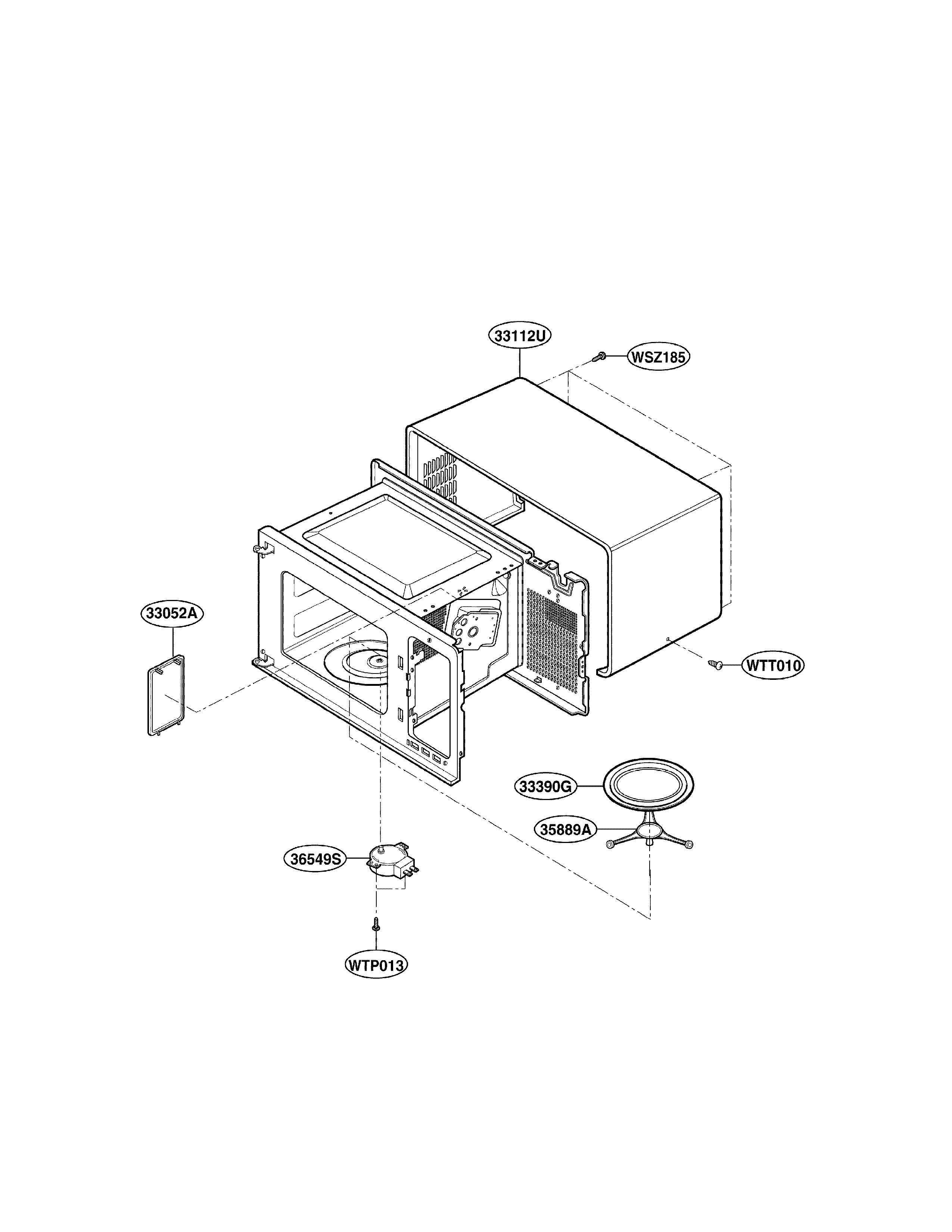 LG LMAB1240ST oven cavity parts diagram