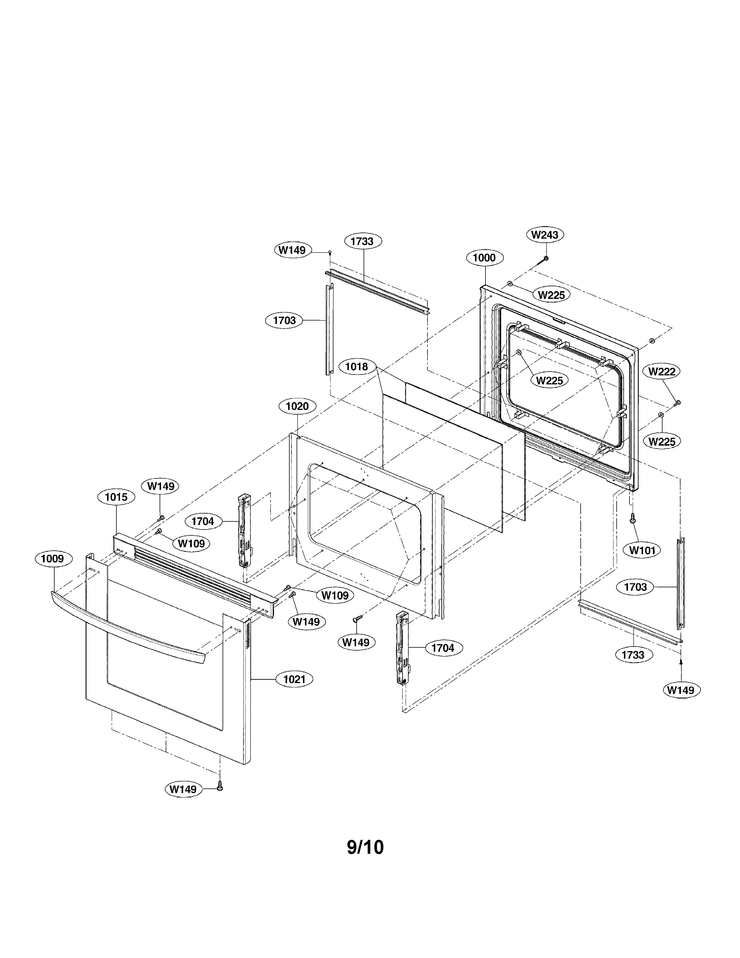 LG LRE3091ST door parts (ii) diagram