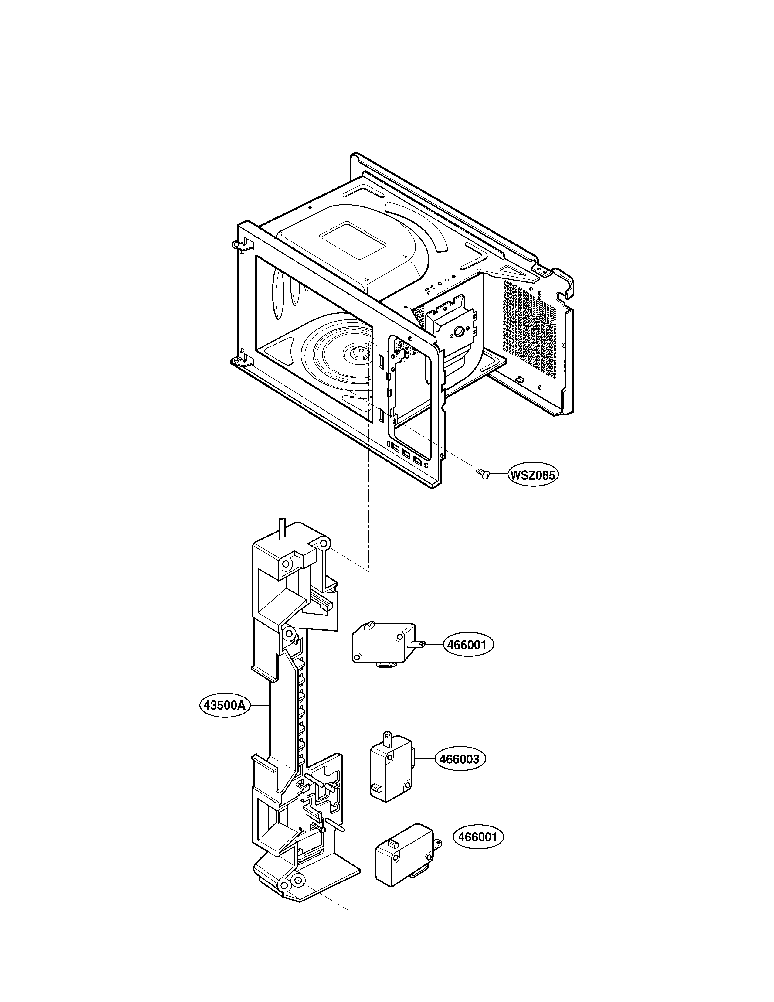 LG LRM1250W01 latch board parts diagram
