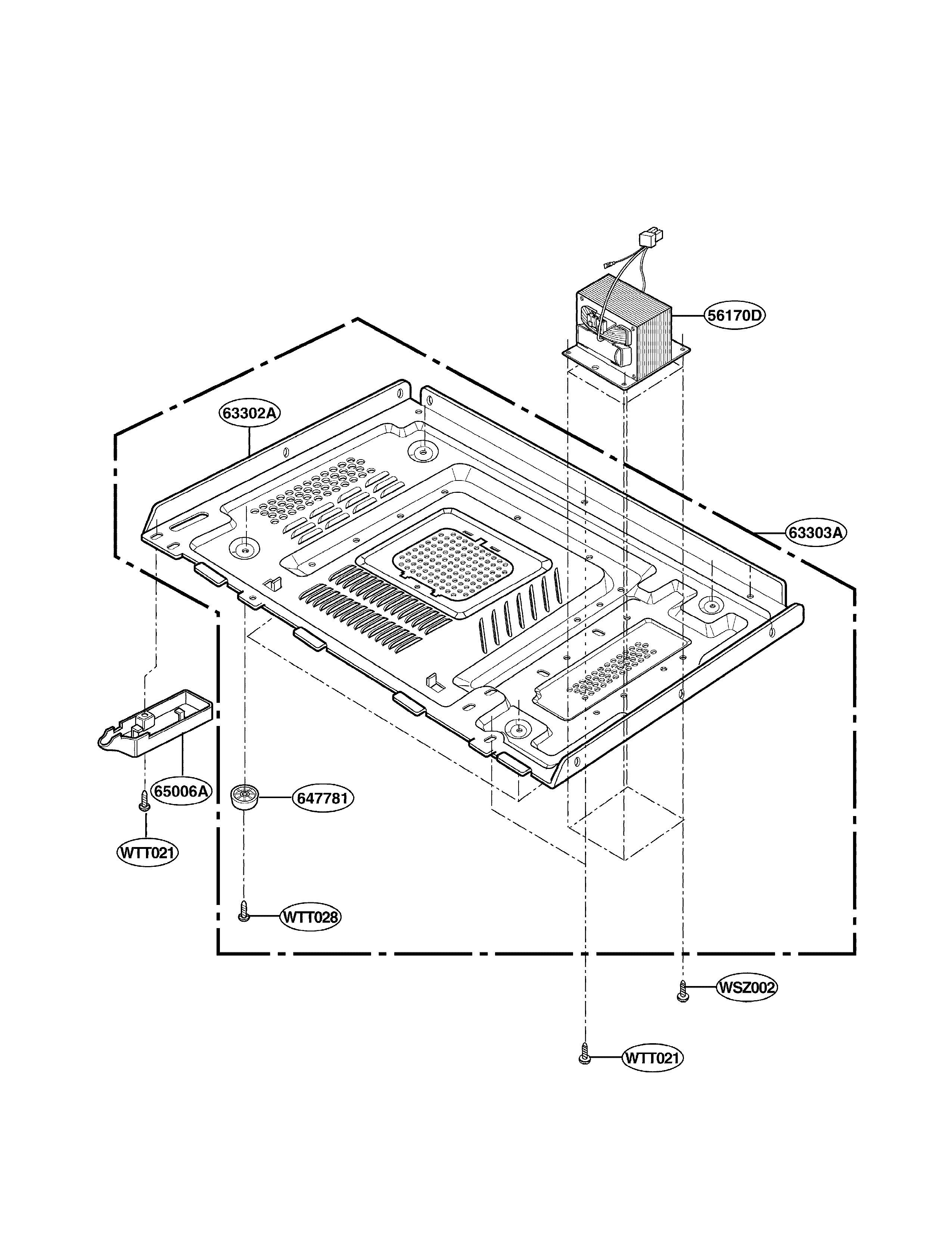 LG LTRM1240SB01 base plate parts diagram
