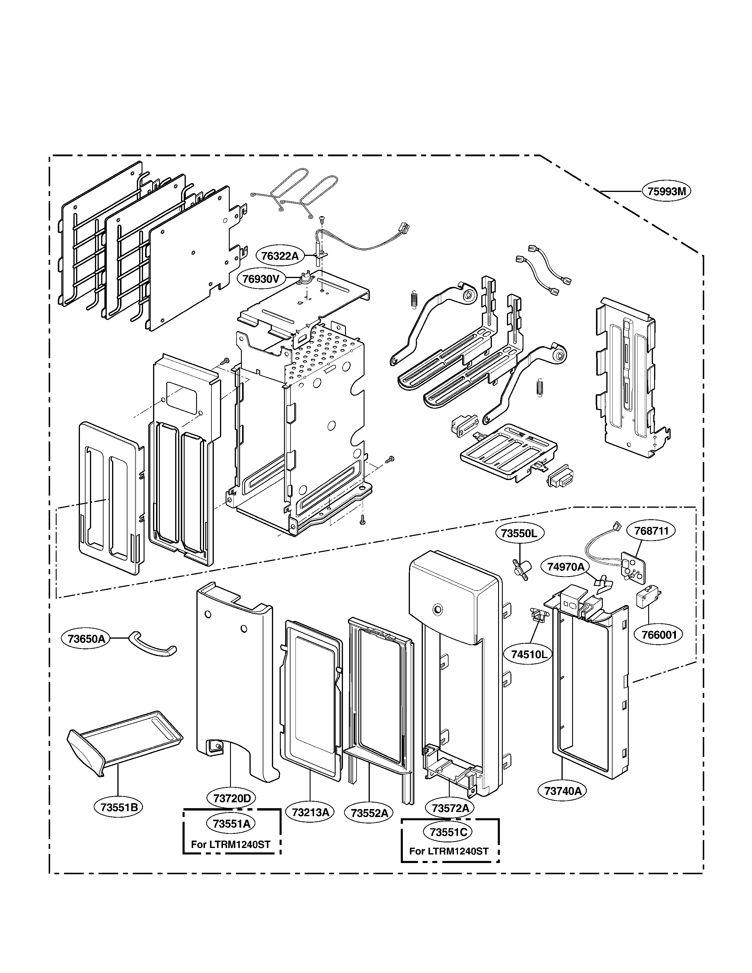 LG LTRM1240SB01 toaster parts diagram