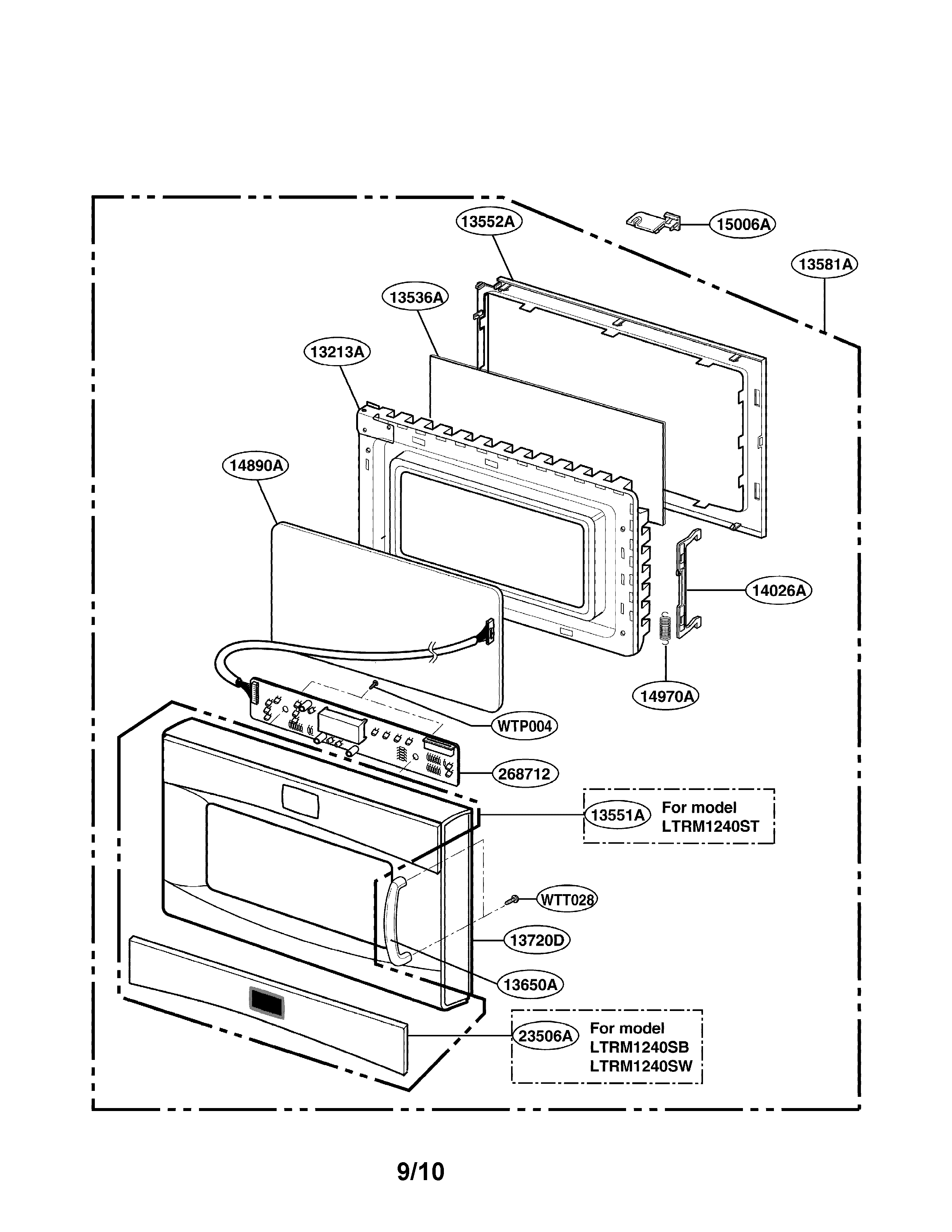 LG LTRM1240SW door parts diagram