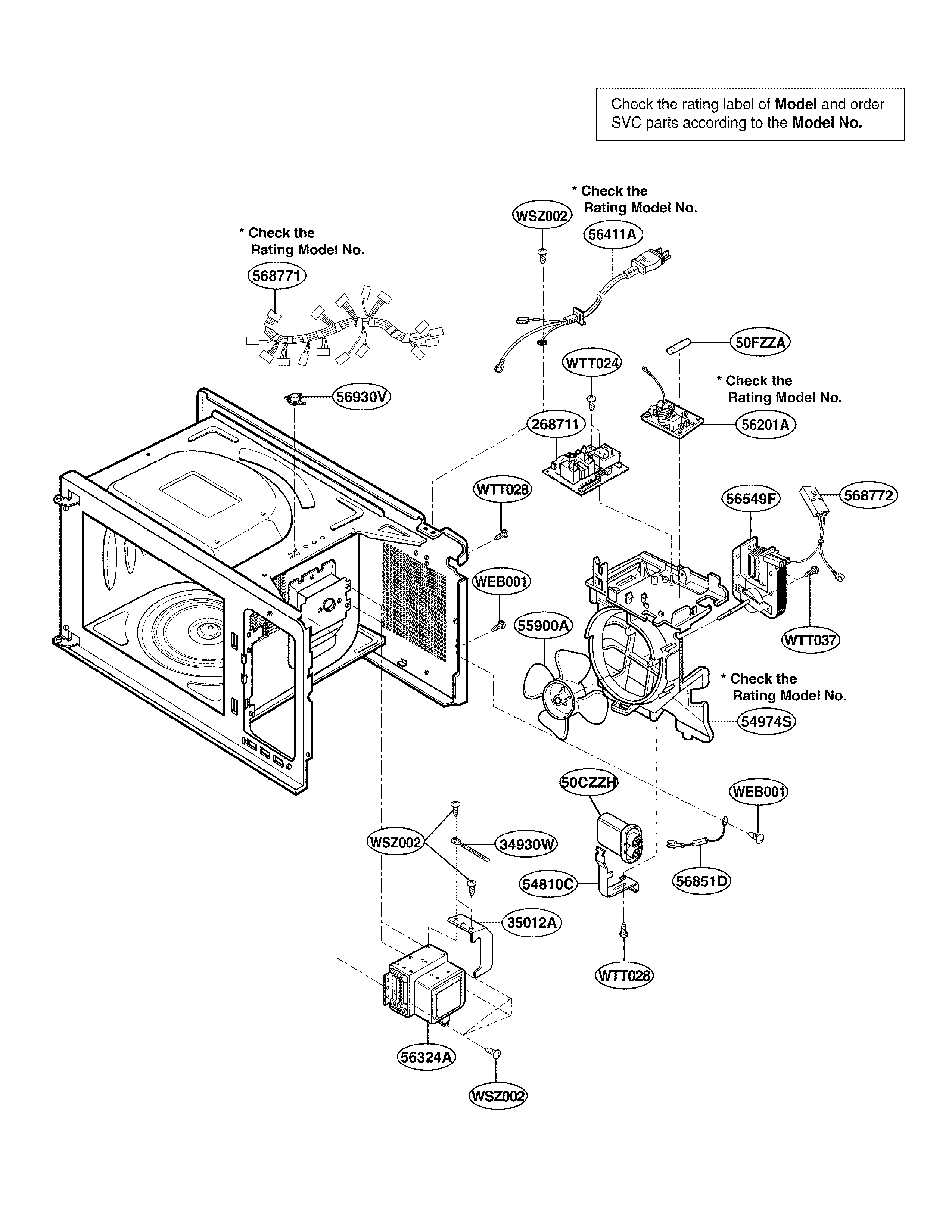 LG LTRM1240SW oven interior parts (ii) diagram