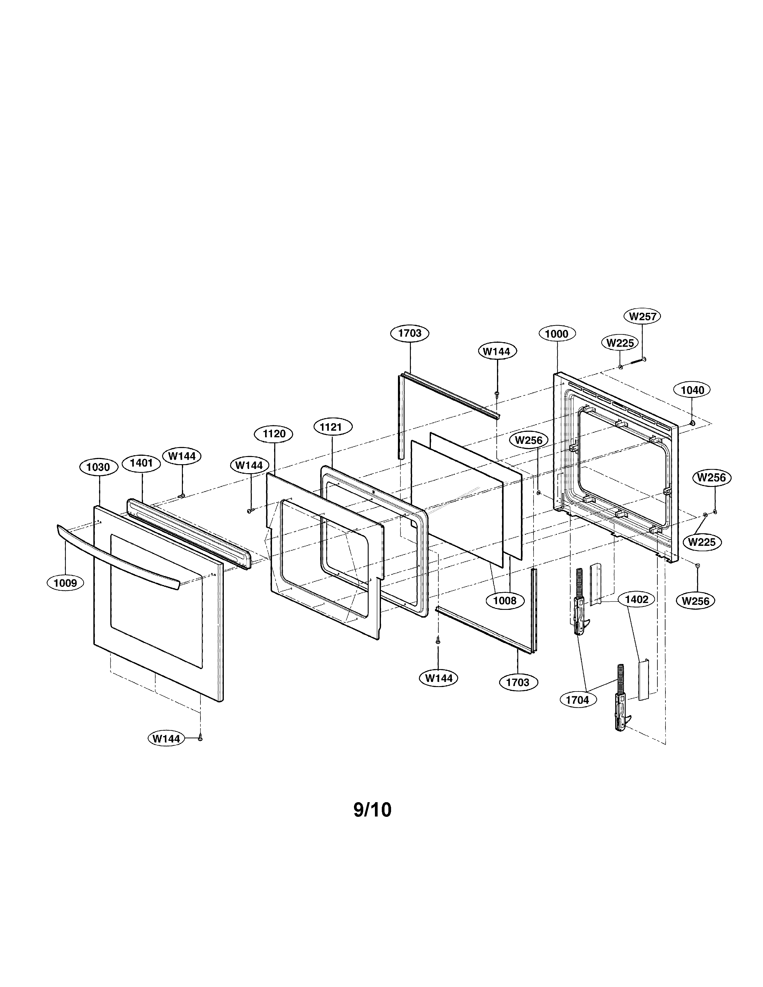 LG LWD3081ST/00 door parts diagram