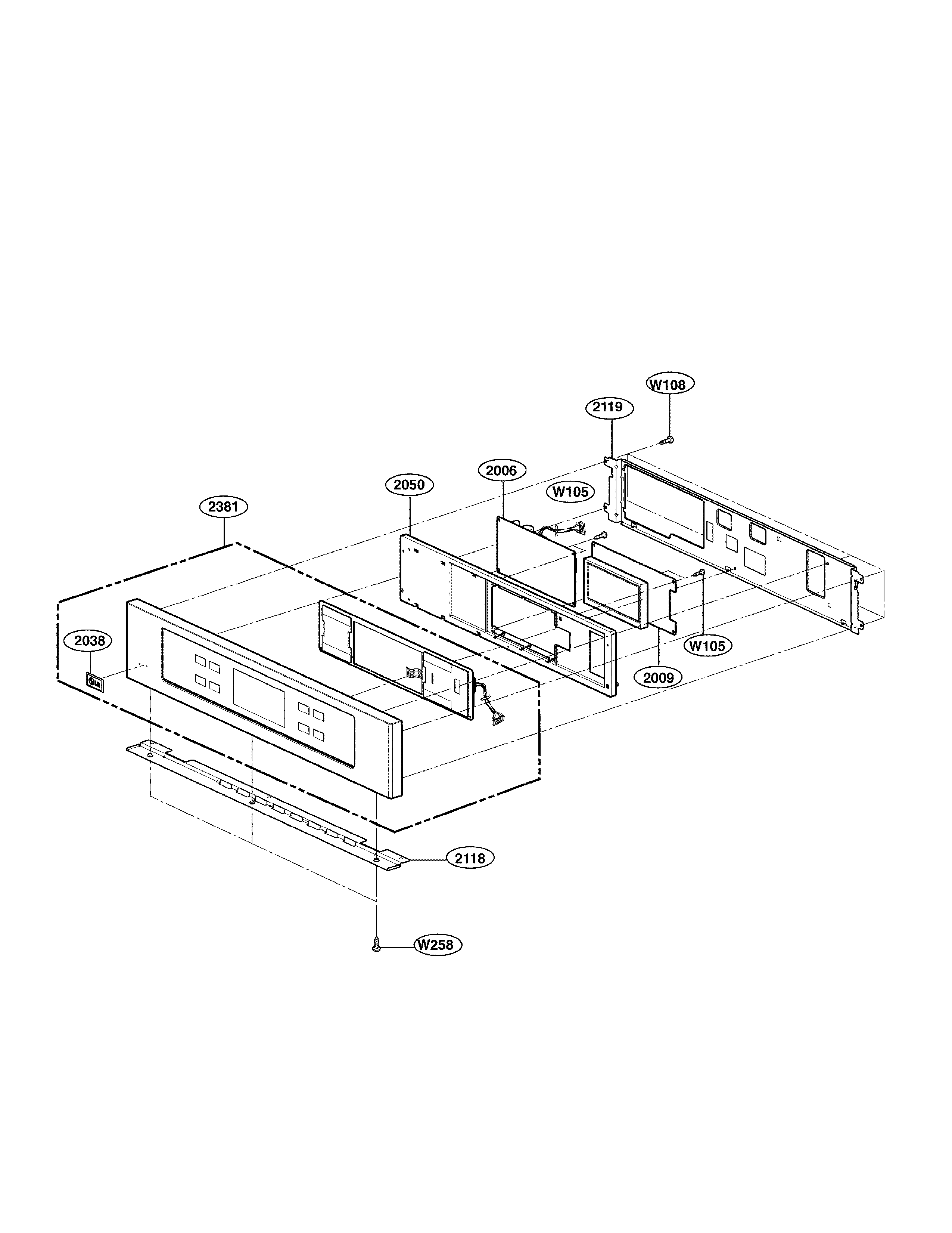 LG LWD3081ST/00 controller parts diagram