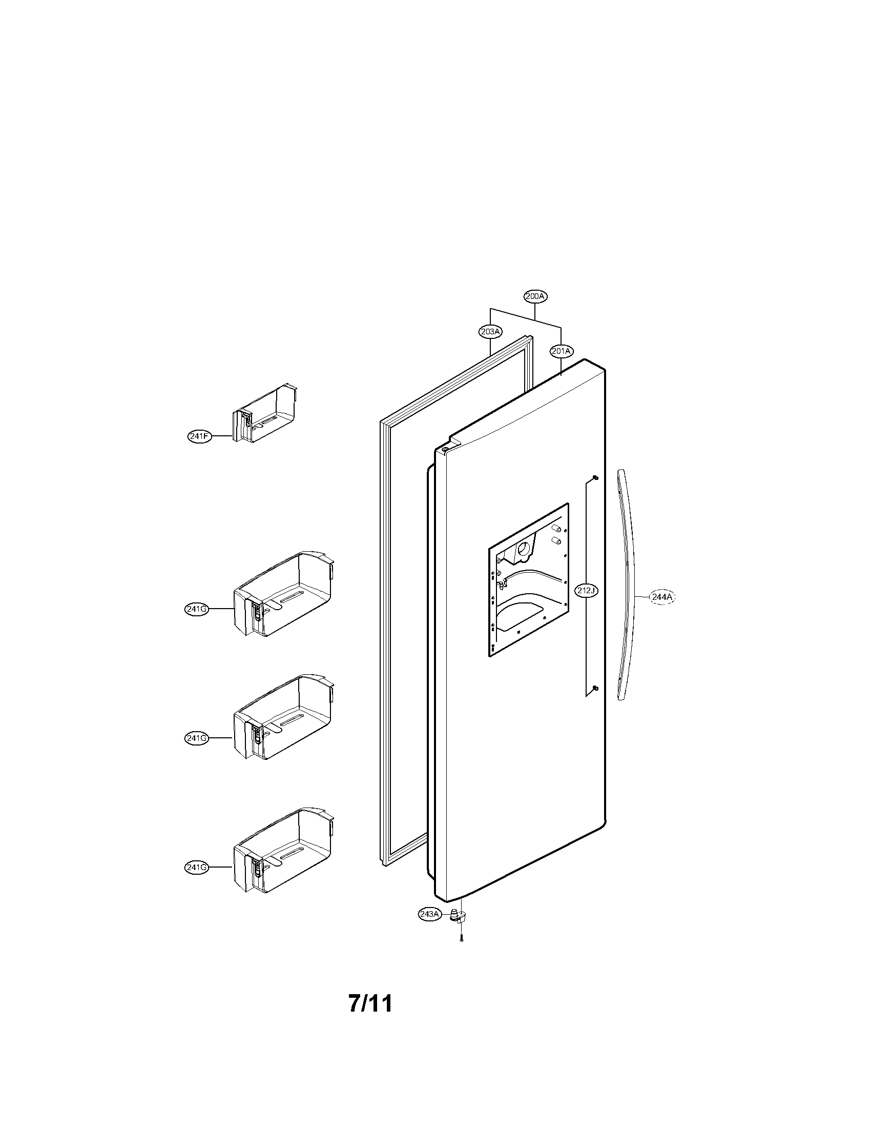 LG LSC27925SB freezer door parts diagram