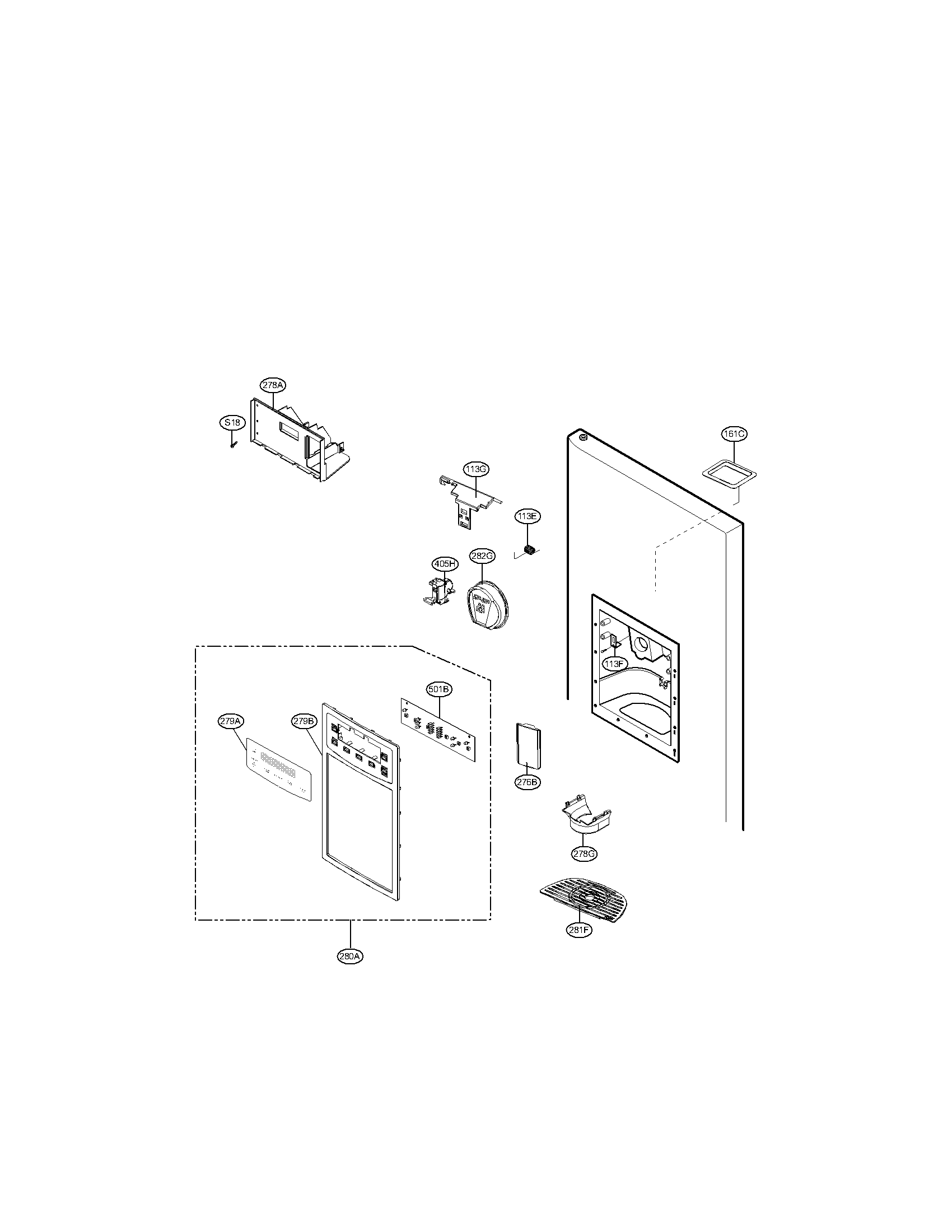 LG LSC27925SB dispenser parts diagram