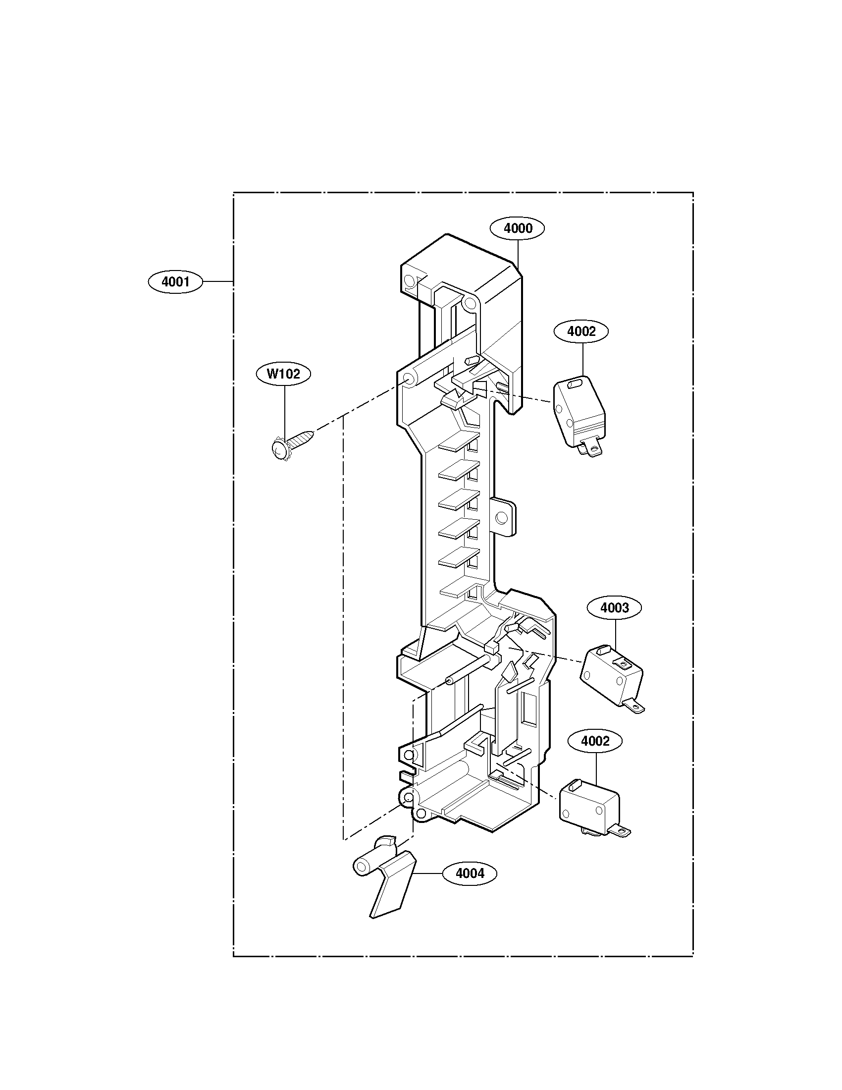 Kenmore 72185039011 latch board parts diagram