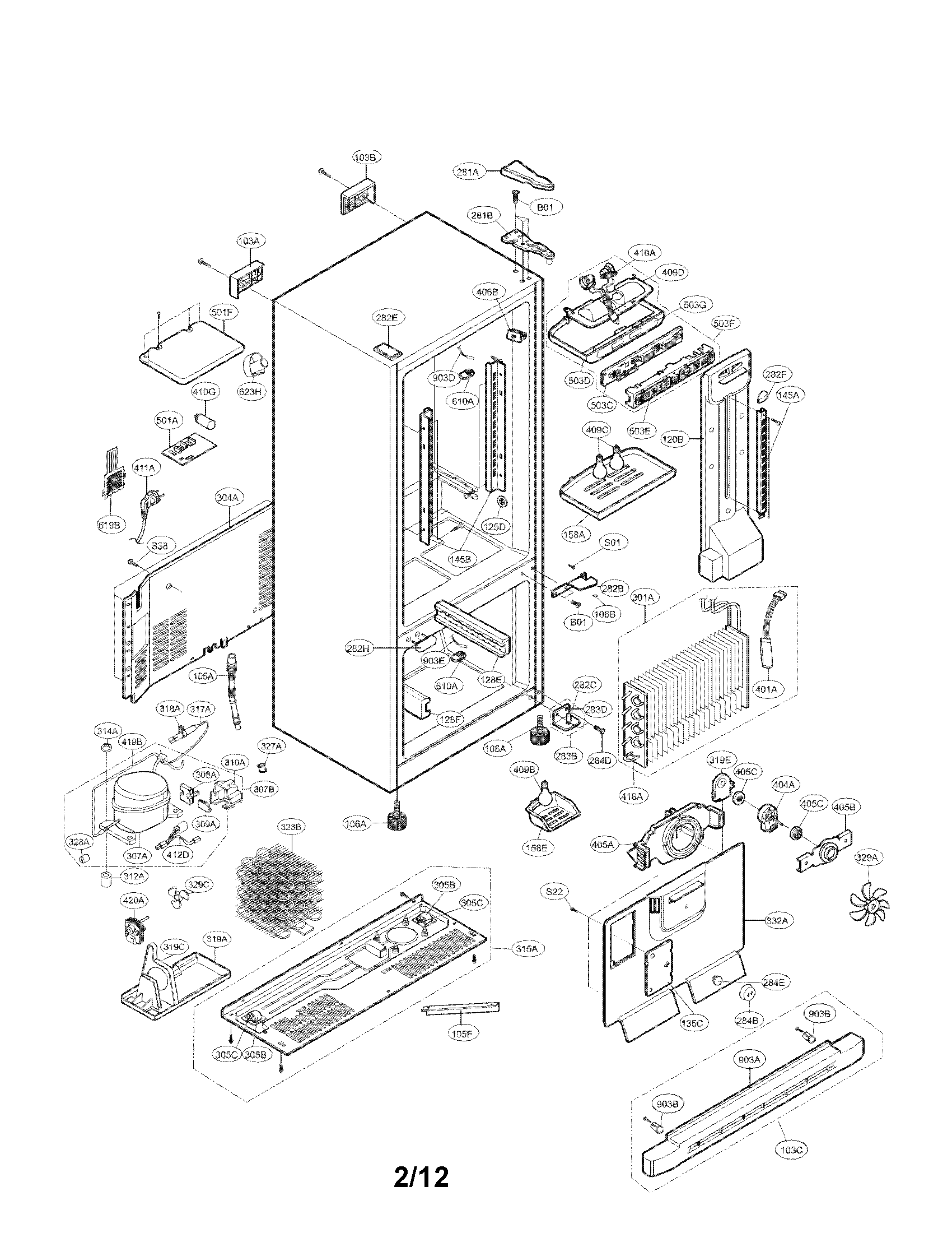 Kenmore 79565009402 case parts diagram