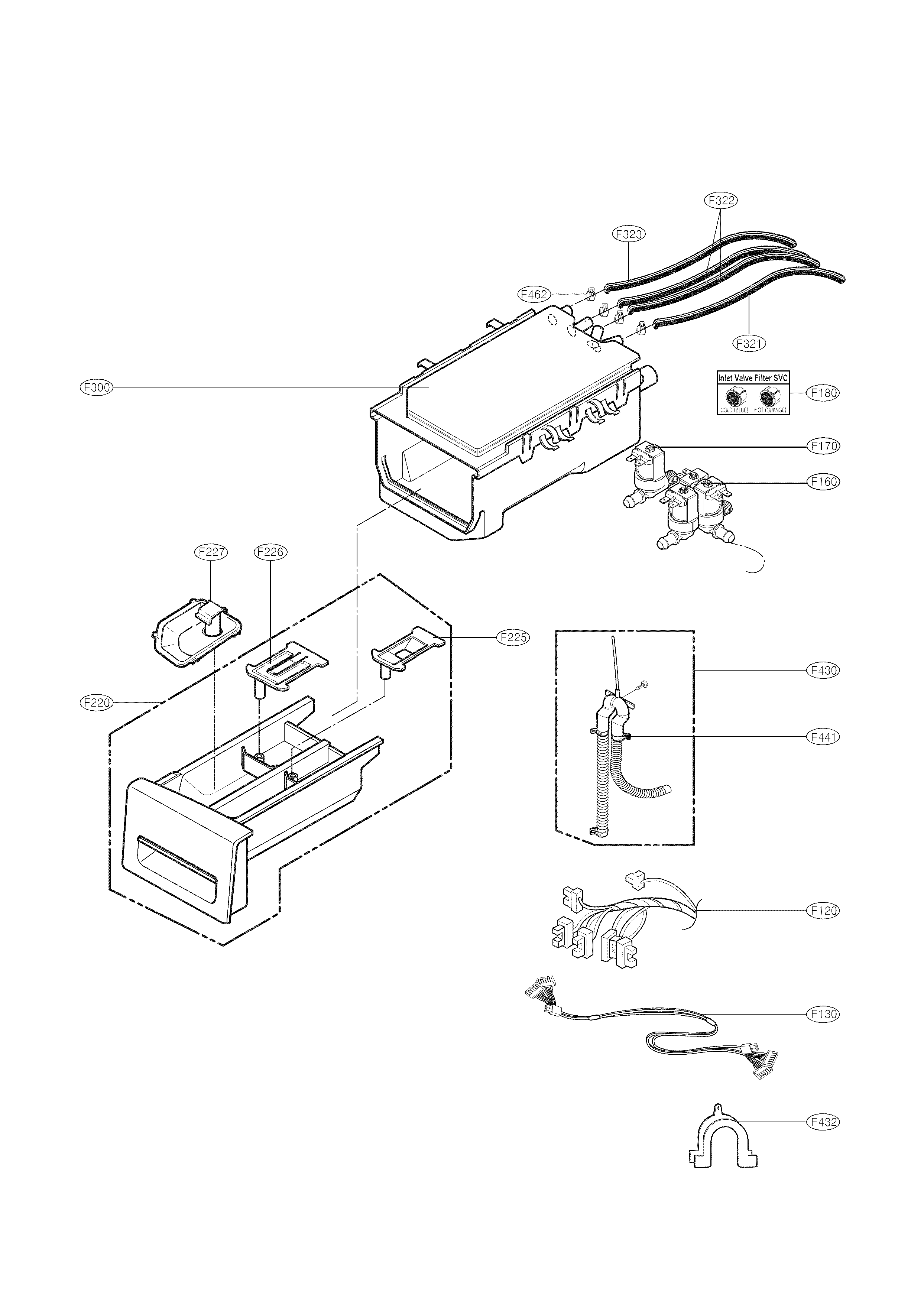 Kenmore 79641282310 dispenser parts diagram