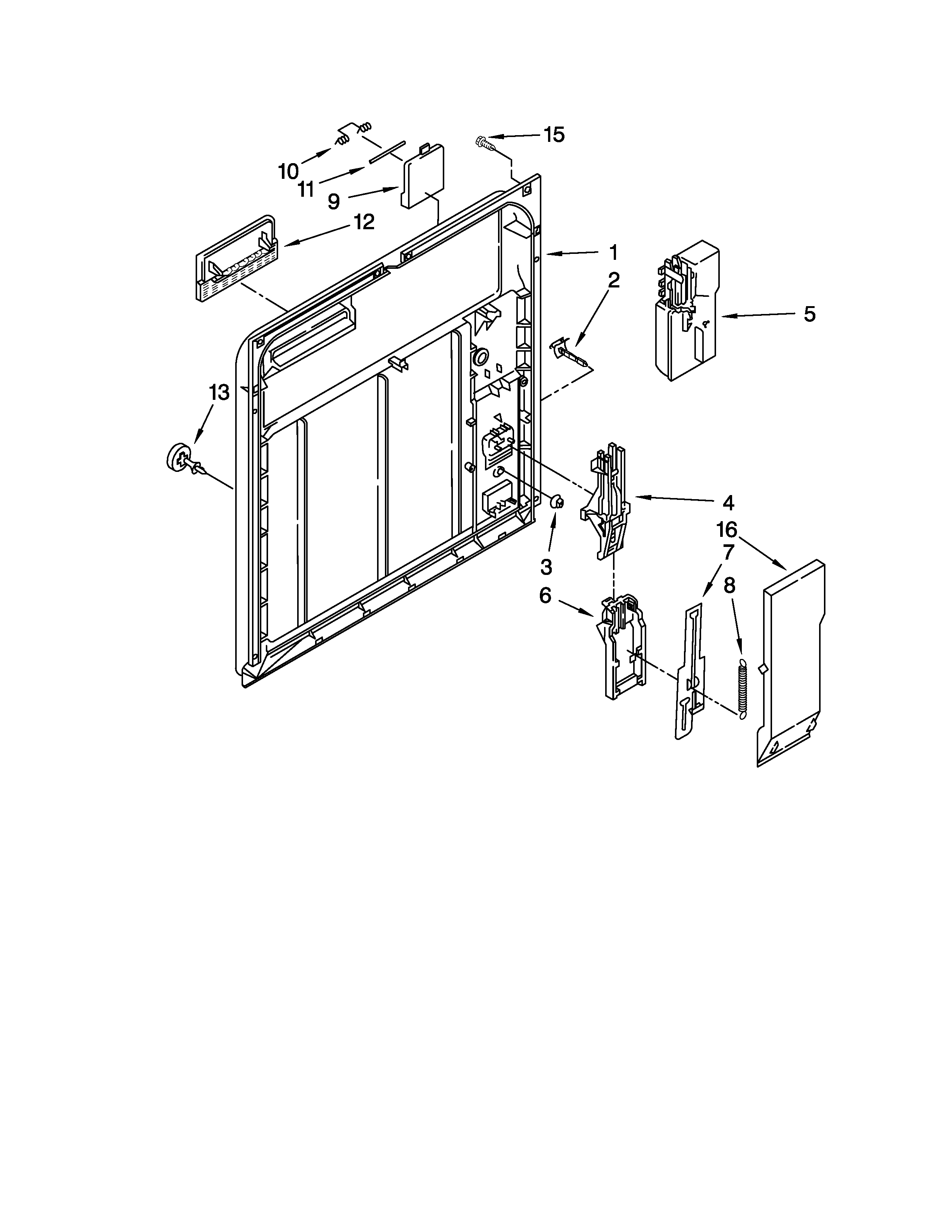 Kenmore 665744120 inner door parts diagram
