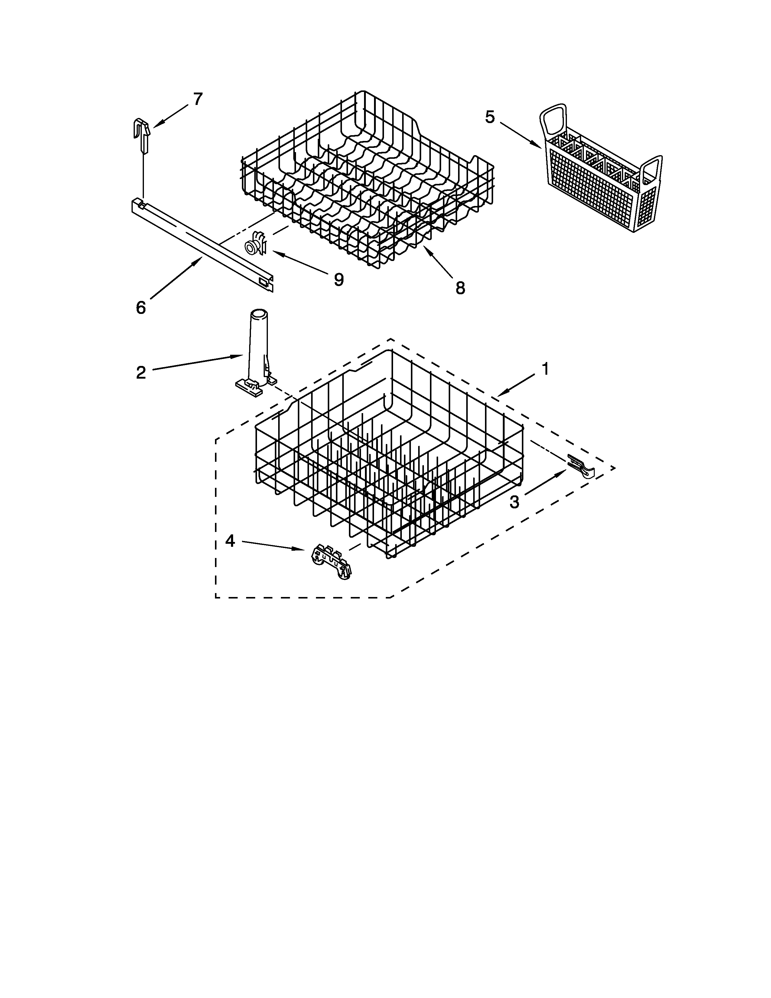 Kenmore 665744120 dishrack parts diagram