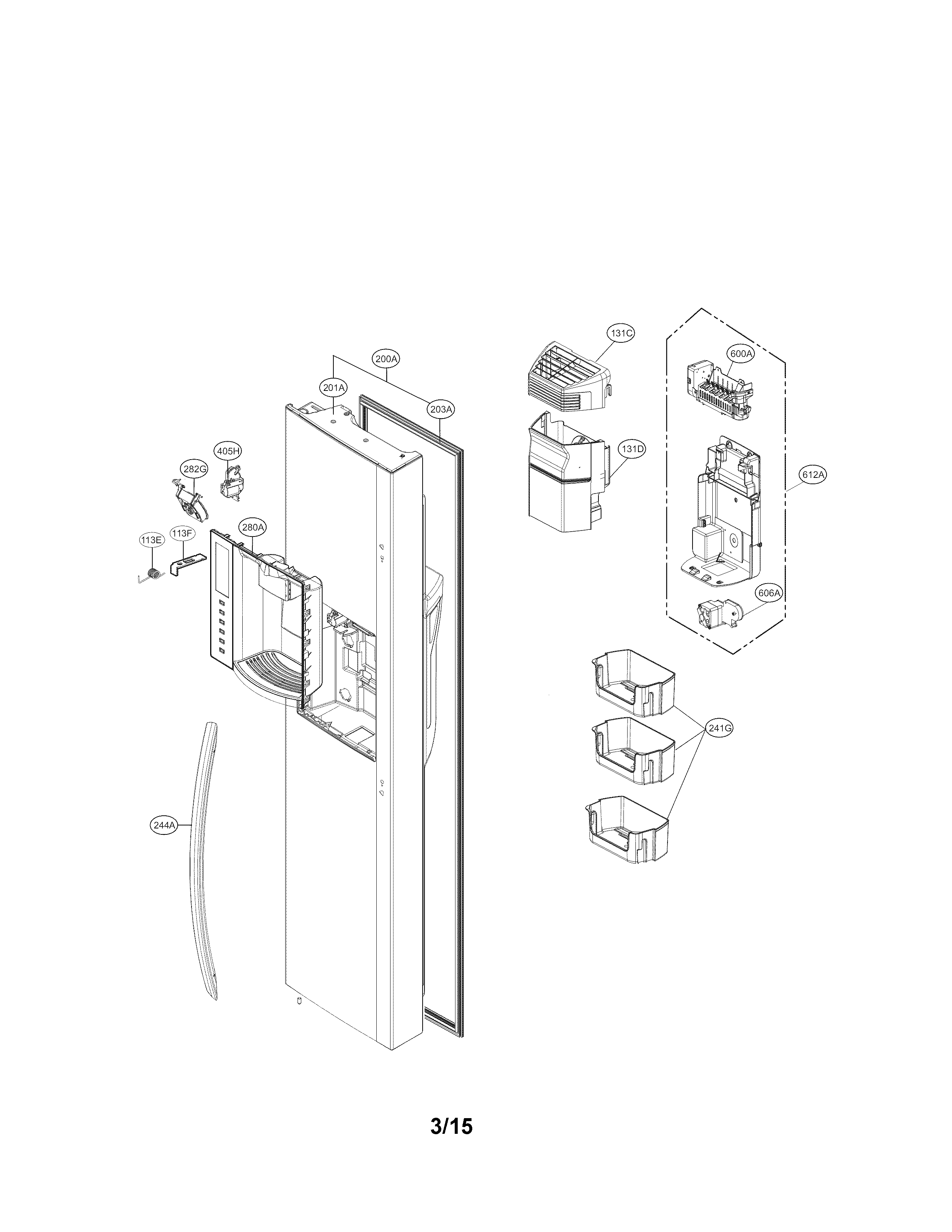 LG LSXS26466S/00 freezer door parts diagram