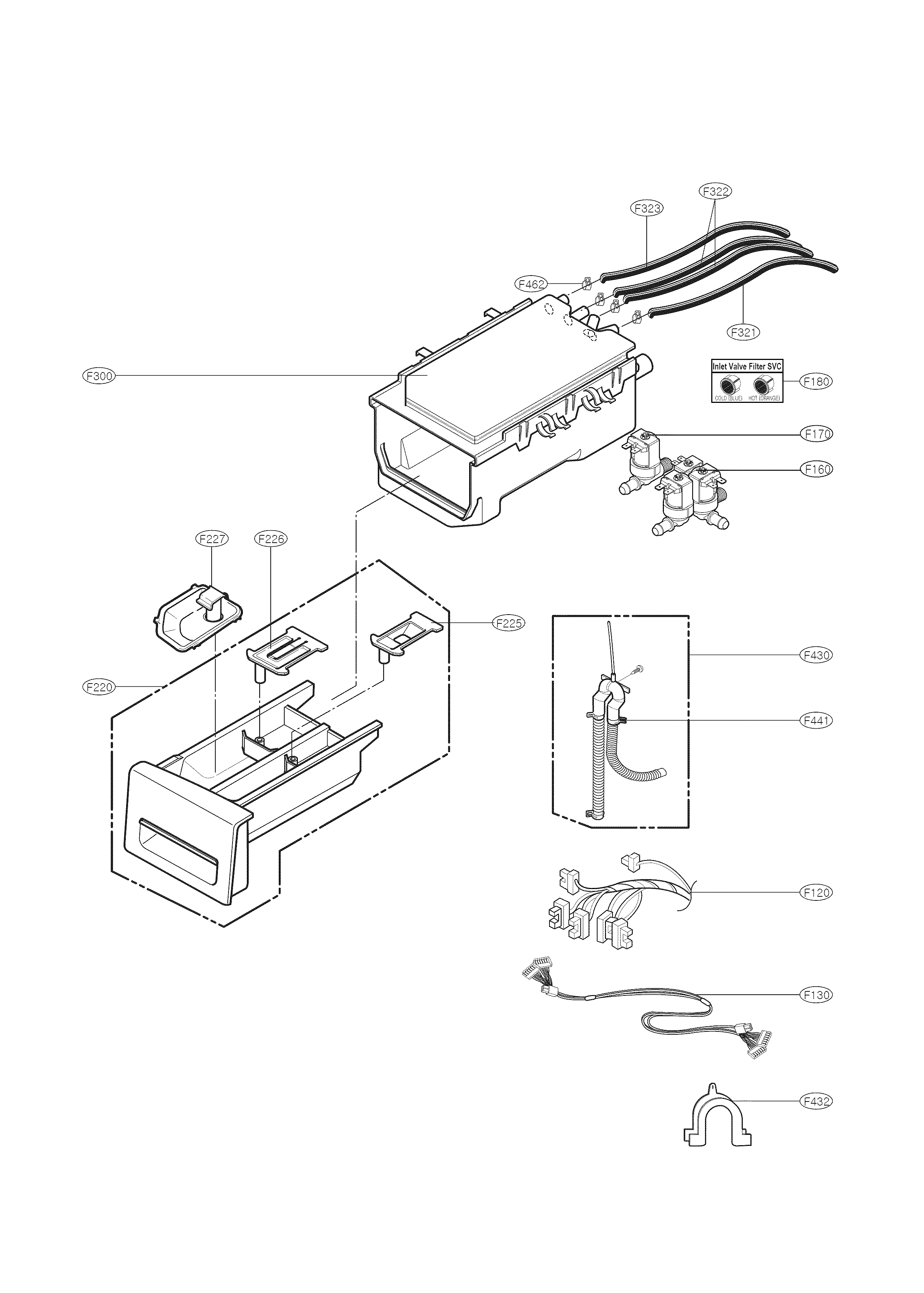 Kenmore 79641182311 dispenser part diagram