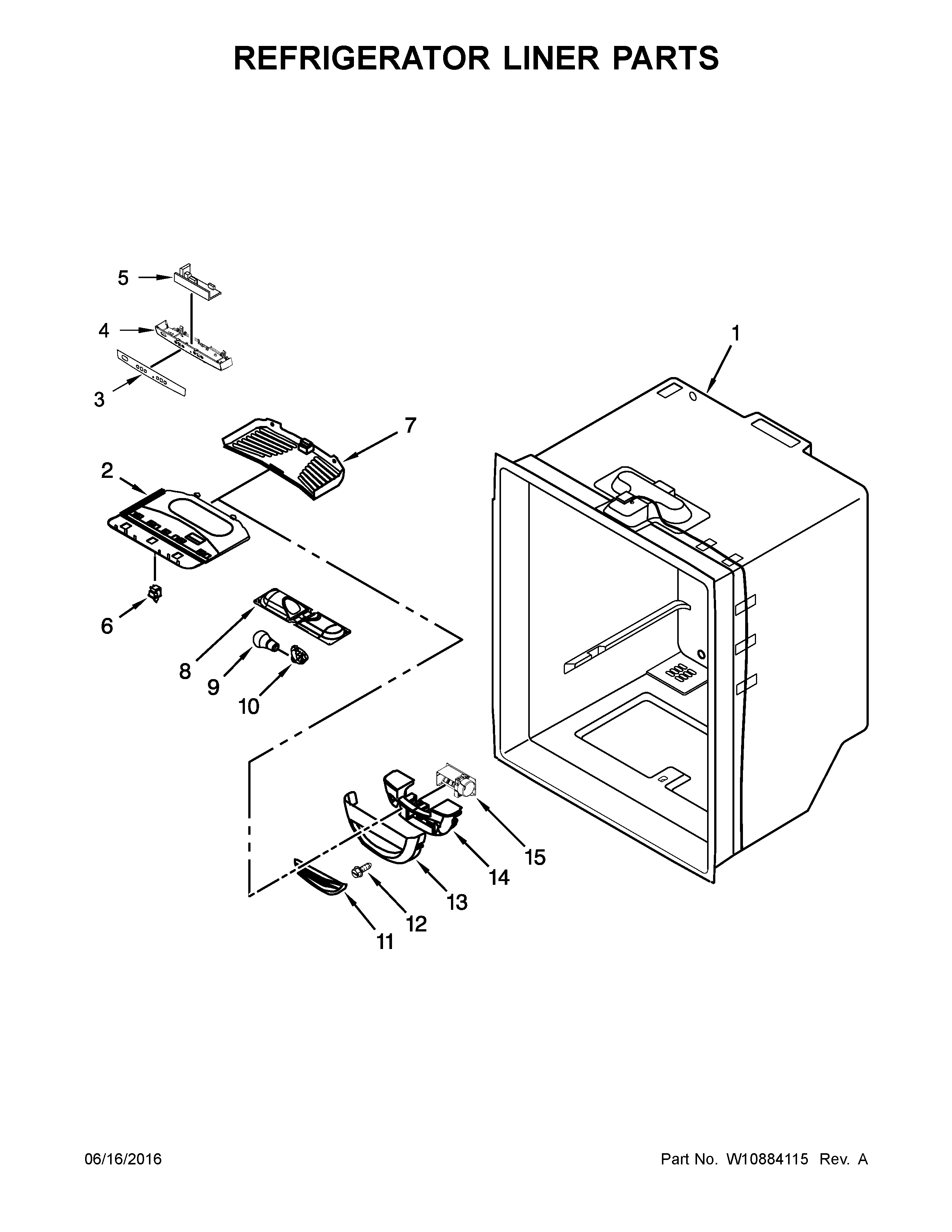Maytag MBL1957FEZ00 refrigerator liner parts diagram