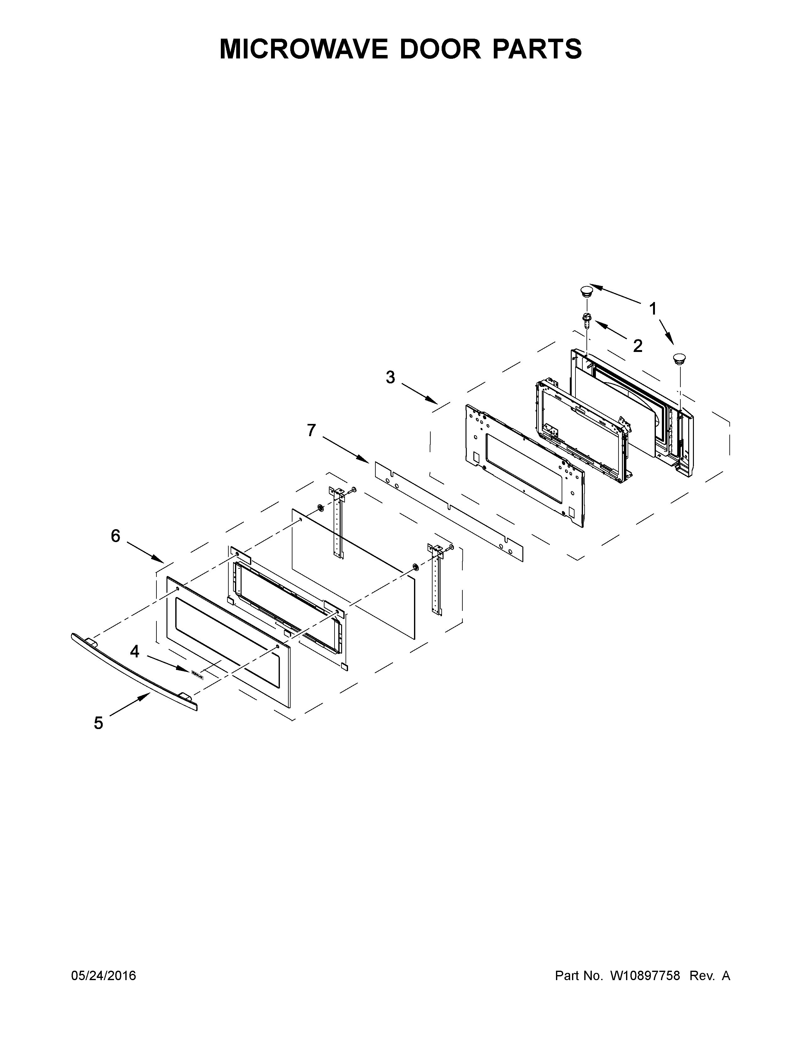Jenn-Air JMC2427DS01 microwave door parts diagram