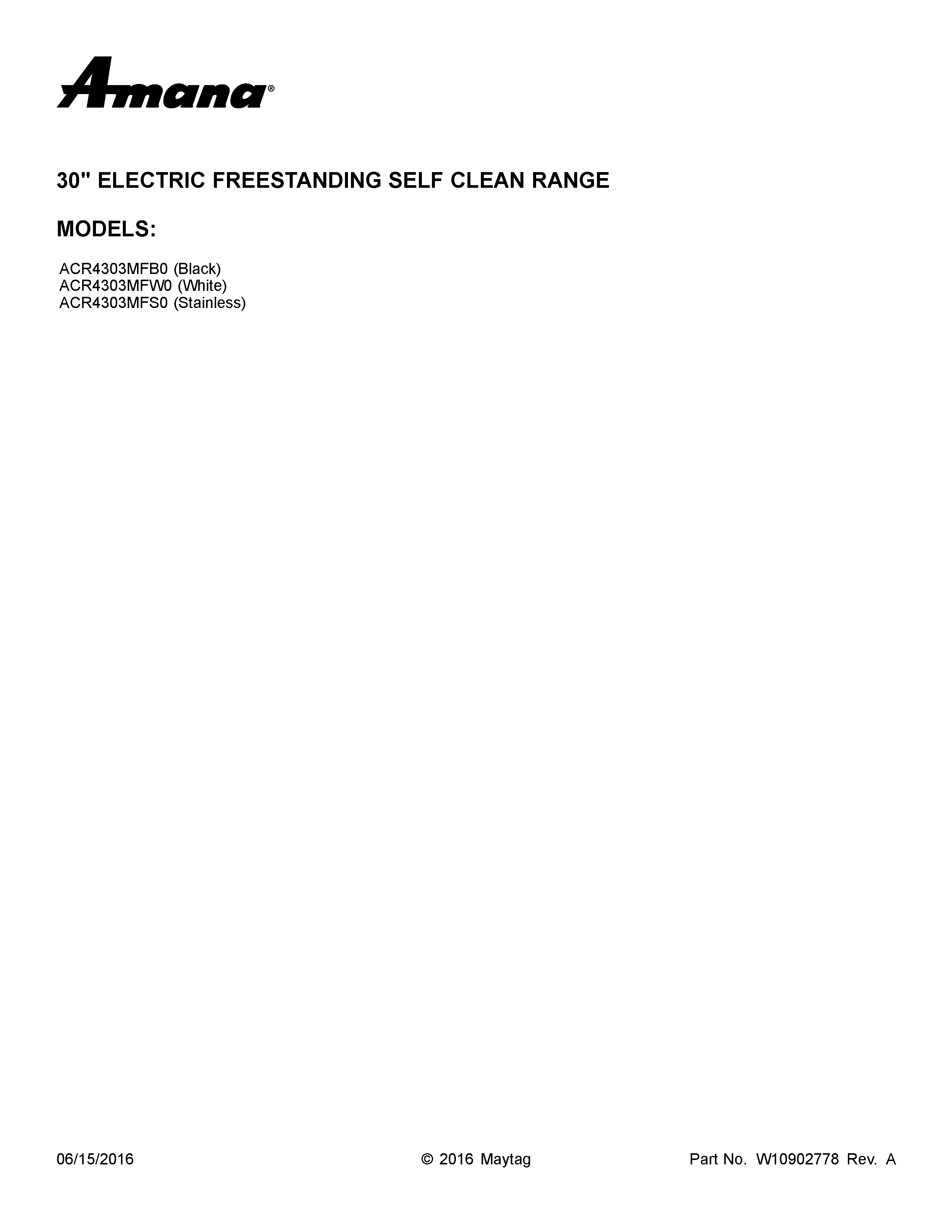 Amana ACR4303MFB0 cover sheet diagram