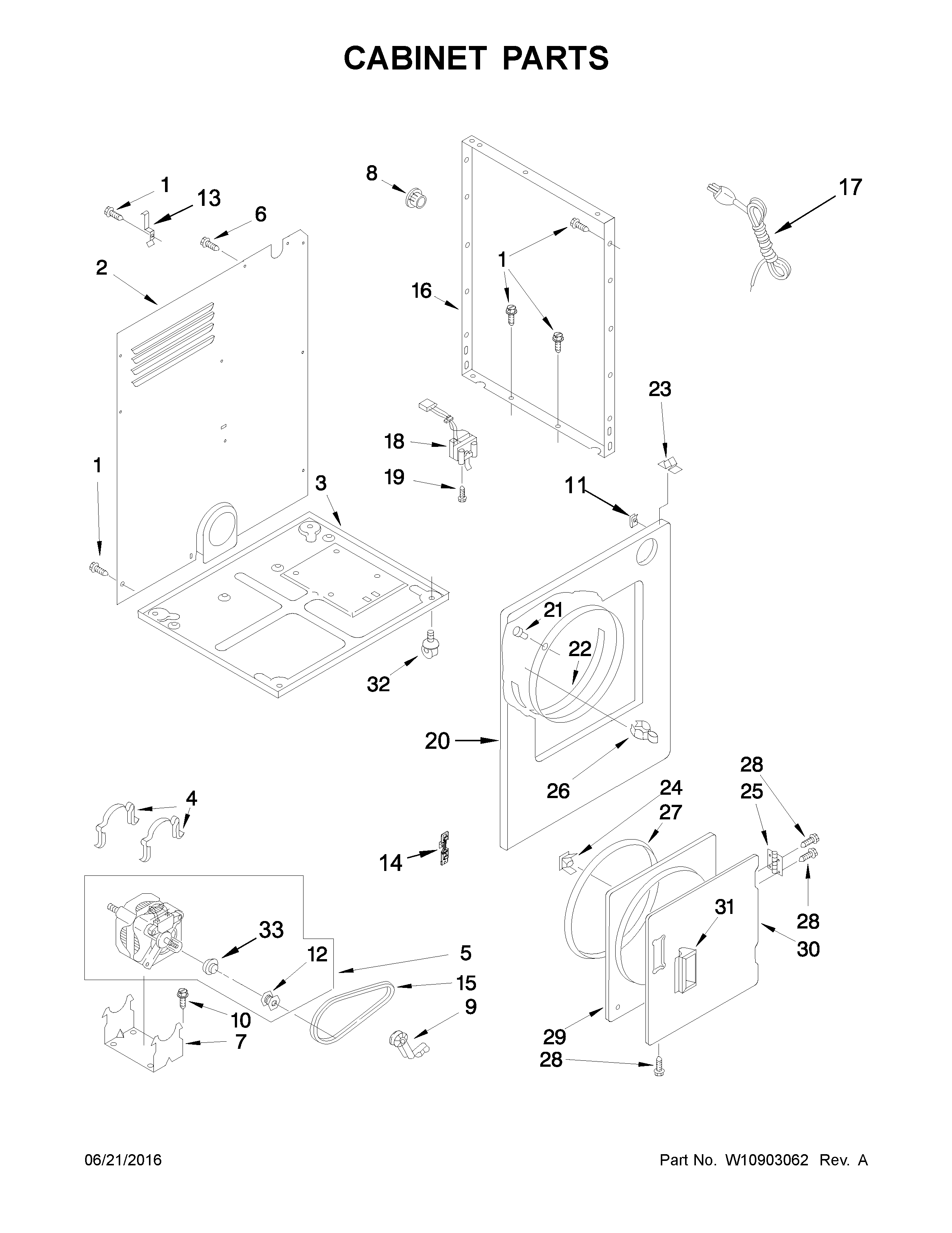 Amana NEC3120FW0 cabinet parts diagram
