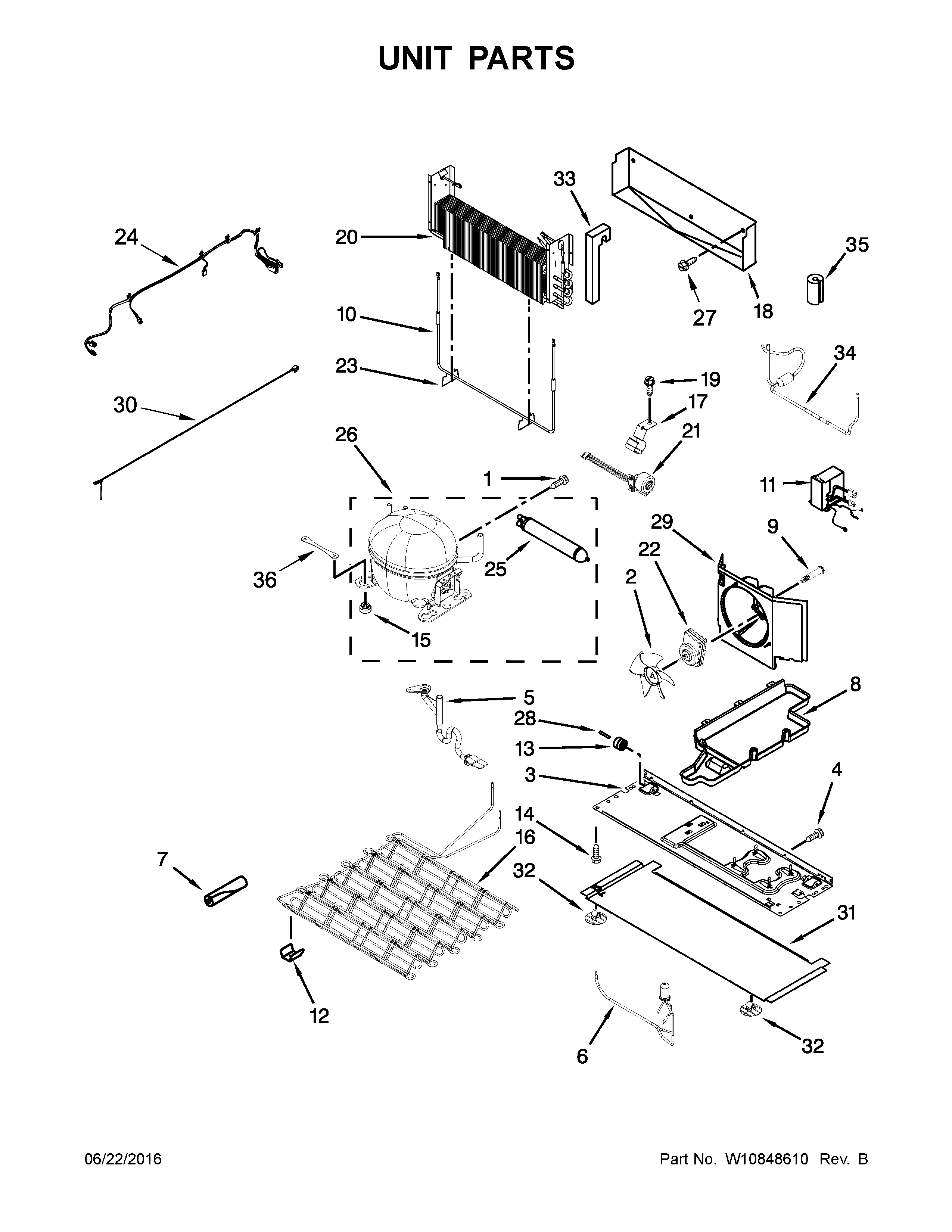 Whirlpool WRF757SDEE01 unit parts diagram