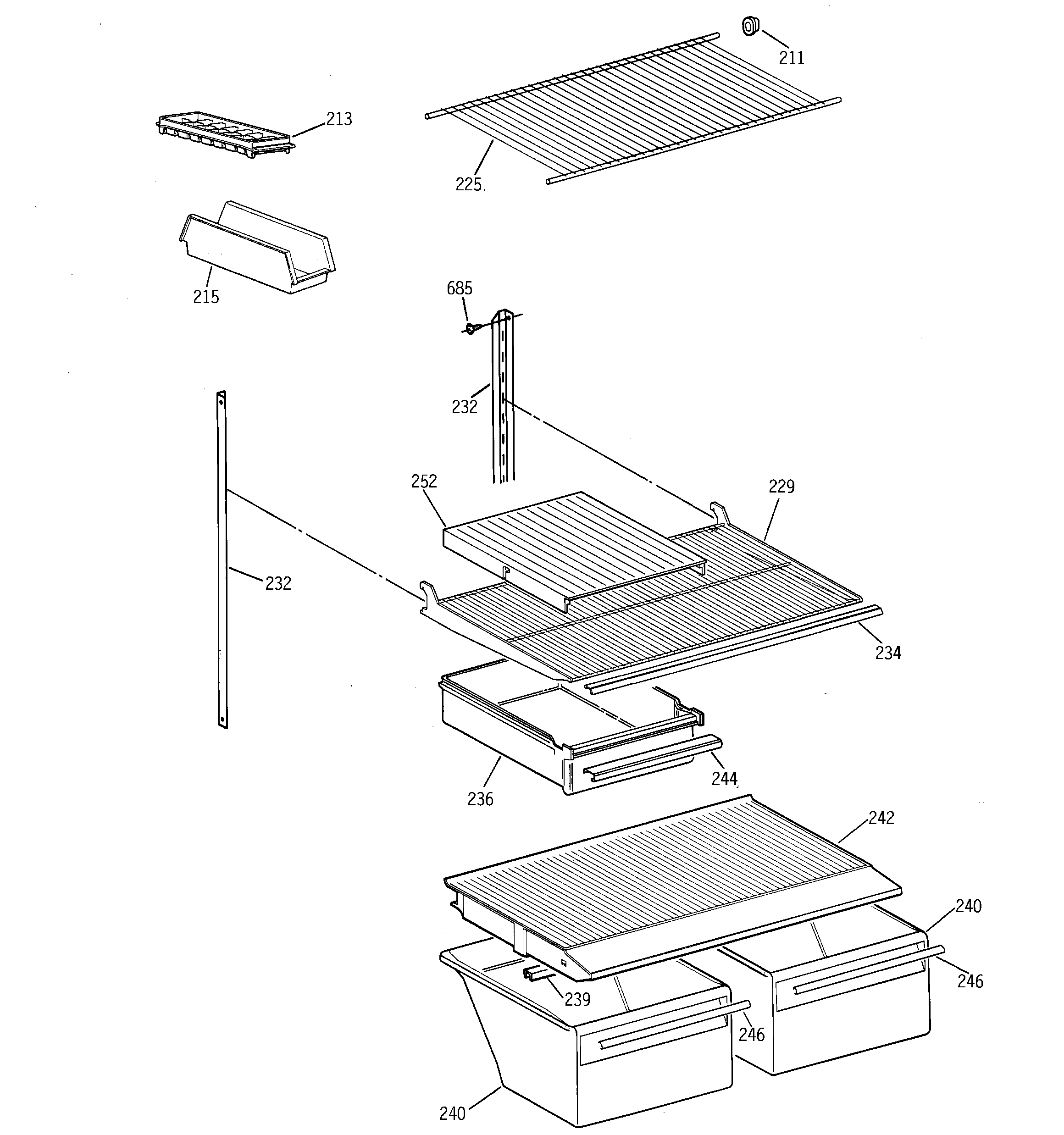 GE MTX18BABKRAA shelf parts diagram