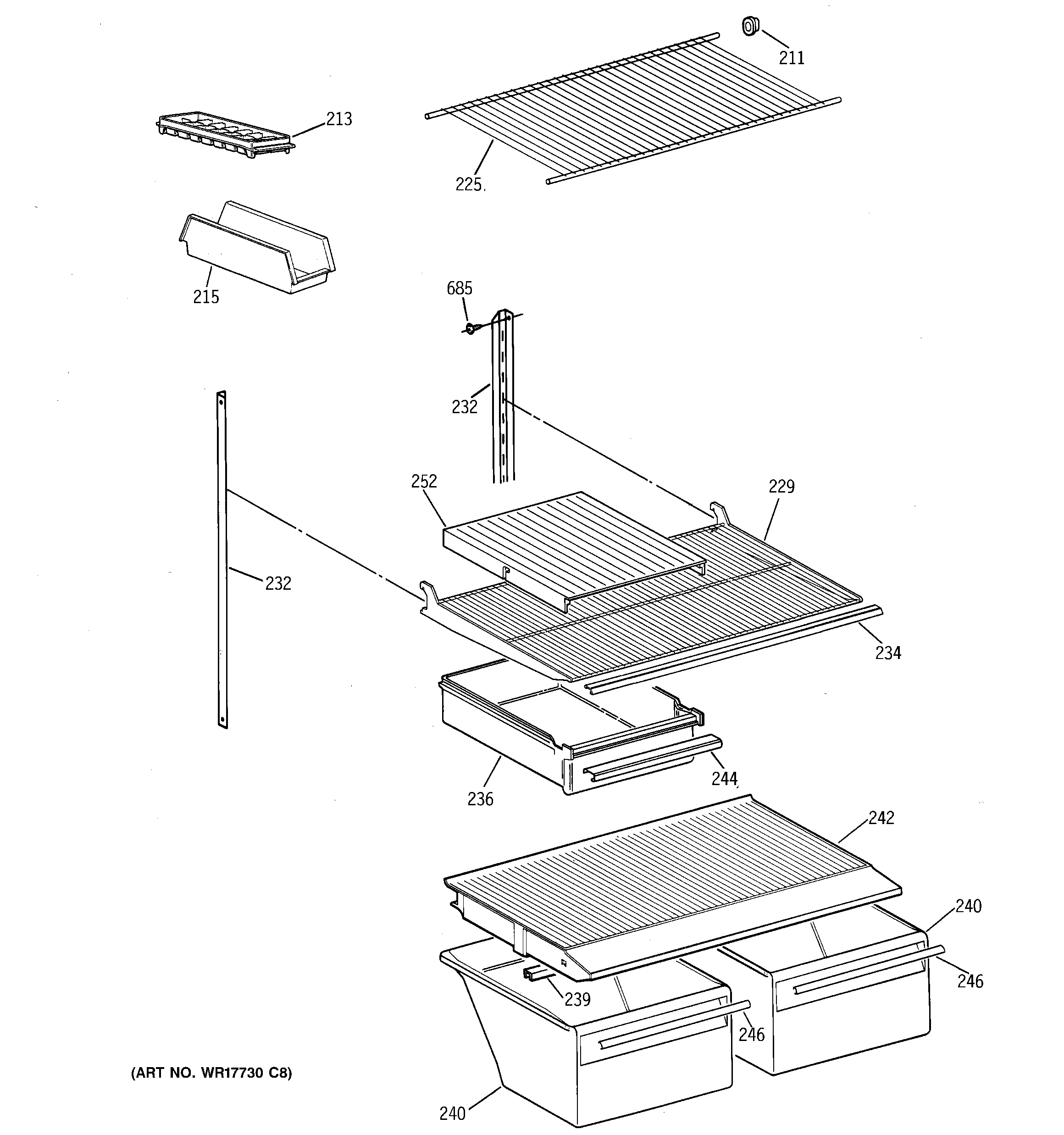 GE MTX18EABKRWW shelf parts diagram