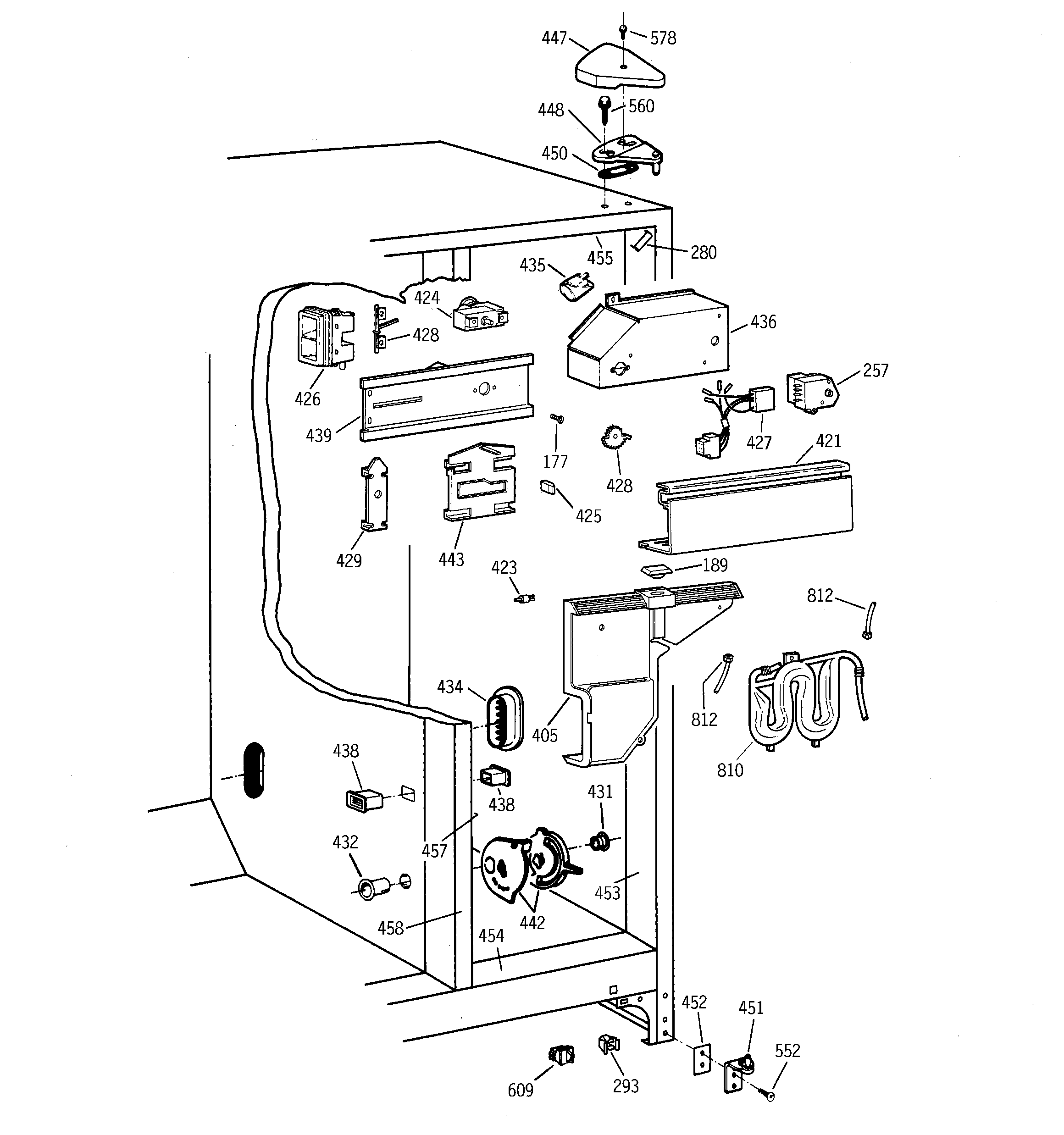 GE MSX25GRBBAA fresh food section diagram