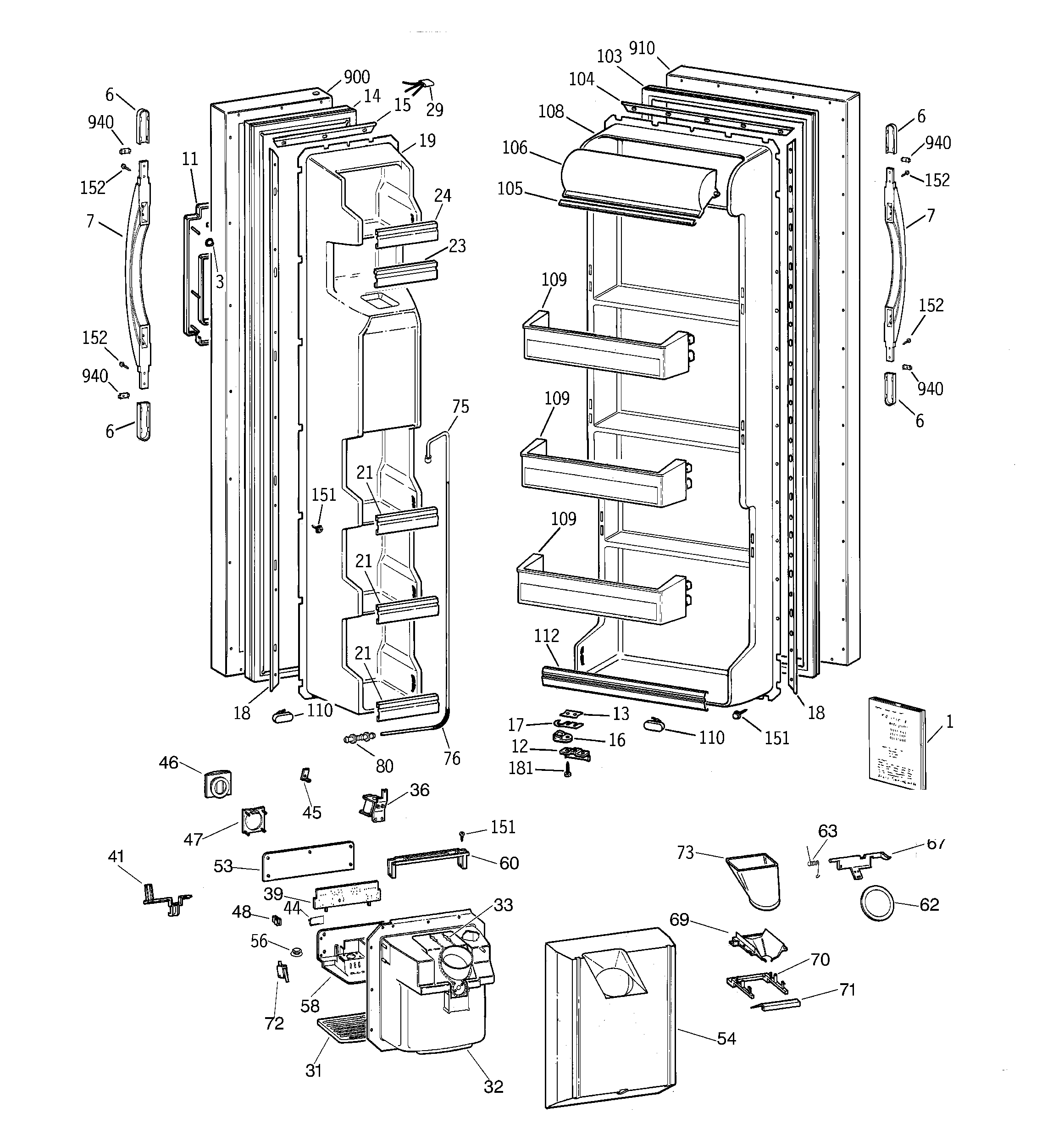 GE MRSC20KWBBAD doors diagram