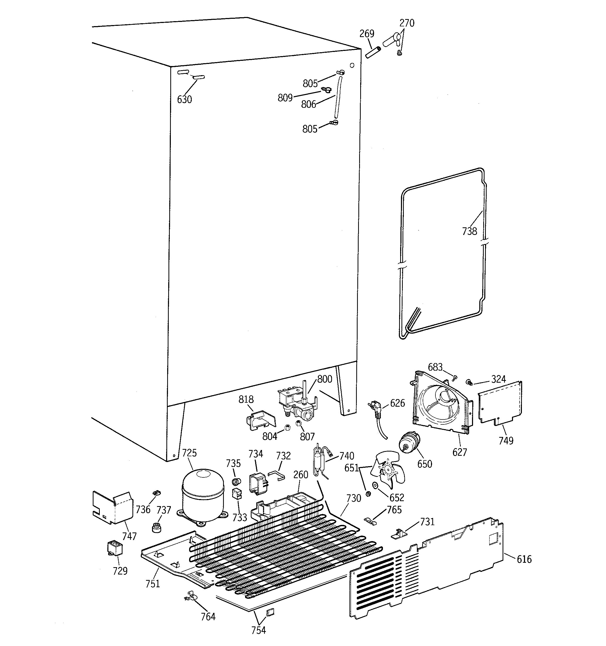 GE MST25GRBBWW unit parts diagram
